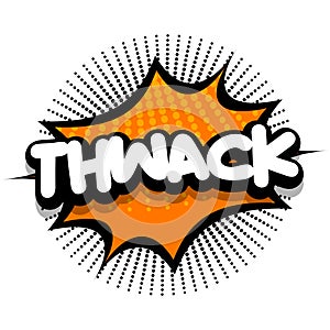 thwack Comic book explosion bubble vector illustration