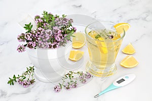 Thyme Herb and Lemon for Natural Cold and Flu Remedy