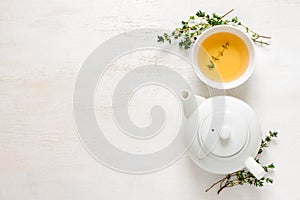 Thyme tea, top view
