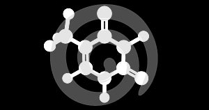 Thymine molecule, rotating seamless loop, 3d animation, 4k 30fps