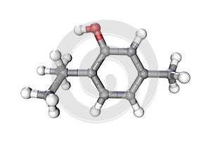 Thymol molecule, 3D illustration