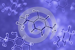 Thymol molecule, 3D illustration