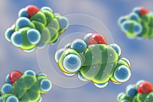 Thymol molecule, 3D illustration