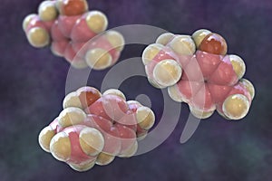 Thymol molecule, 3D illustration