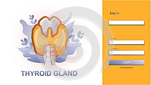 Thyroid gland banner concept vector