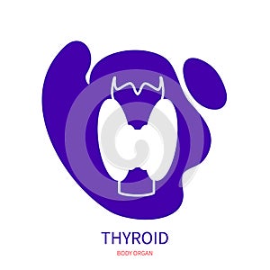 Thyroid gland body organ silhouette pictogram icon
