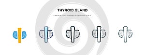 Thyroid gland icon in different style vector illustration. two colored and black thyroid gland vector icons designed in filled,