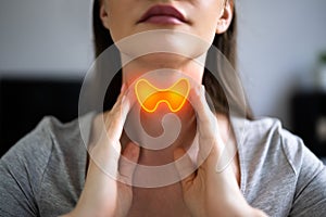 Thyroid Gland Salivary Disease. Woman