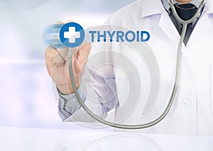 THYROID gland and trachea scheme shown , Health care and medical