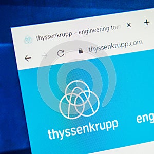 Thyssenkrupp Web Site. Selective focus.