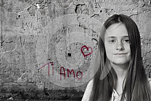 Ti amo, I love you, graffiti on a wall photo