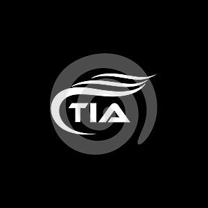 TIA letter logo design on black background.TIA creative initials letter logo concept.TIA letter design