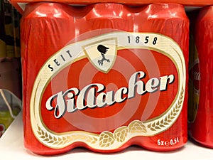 Tiaacher beer pack 6 cans seit 1858 red logo design german beverage