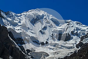 Tian Shan mountains snow peaks now cornices on the mountain