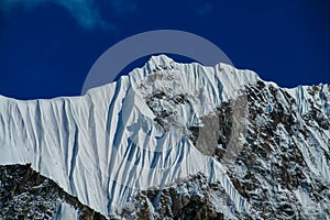 Tian Shan mountains snow peaks and steep slopes