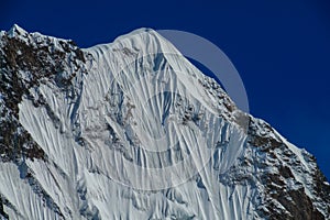 Tian Shan mountains snow peaks and steep slopes