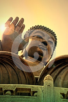 Tian Tan Buddha or Giant Buddha statue at Po Lin Monastery Ngong Ping, Lantau Island, Hong Kong, China