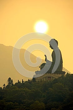 Tian Tan Buddha or Giant Buddha statue at Po Lin Monastery Ngong Ping photo