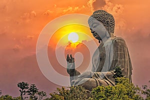 Tian Tan Buddha at Po Lin Monastery Ngong Ping in Hong Kong China