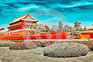 Tiananmen Square and Gate of Heavenly Peace- the entrance to the Palace Museum in Beijing Gugun