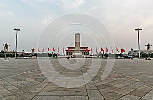 Tiananmen Square, the Monument to the People's Heroes and the National Museum of China