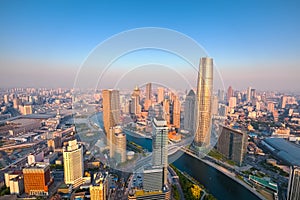 Tianjin skyline at dusk