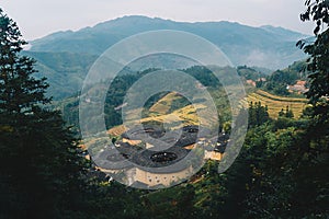 Tianloukeng tulou cluster Fujian province China.