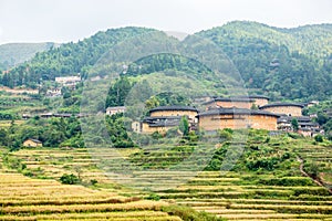 Tianloukeng tulou cluster Fujian province China.