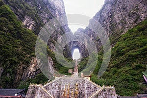 Tianmen cave in tianmen national park