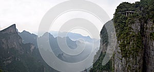 Tianmen Mountain, Heaven`s Gate Mountain, in Hunan province in China