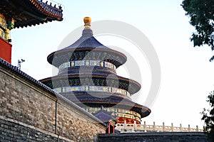 Tiantan Sky Temple in the evening. A traditional Chinese complex