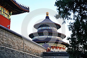 Tiantan Sky Temple in the evening. A traditional Chinese complex