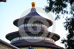 Tiantan Sky Temple in the evening. A traditional Chinese complex