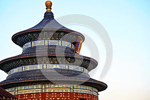 Tiantan Sky Temple in the evening. A traditional Chinese complex