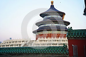 Tiantan Sky Temple in the evening. A traditional Chinese complex