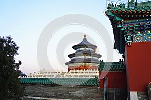 Tiantan Sky Temple in the evening. A traditional Chinese complex