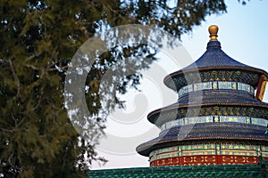 Tiantan Sky Temple in the evening. A traditional Chinese complex