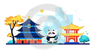 Tiantan Temple of Heaven - modern colored vector illustration