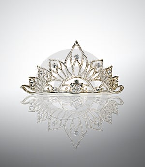 Tiara or diadem or crown with reflection
