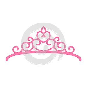 Tiara vector icon. Crown illustration symbol. princess sign. Queen logo.