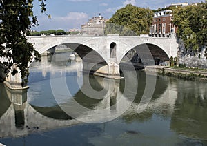 The Tiber River flowing through Rome on its way to the Tyrrhenian Sea