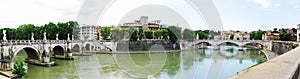 Tiber river and Rome city view on May 30, 2014