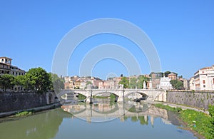 Tiber river St Peters basilica cityscape Rome Italy