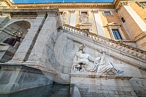 Tiber statue by Michelangelo in Campidoglio square in Rome