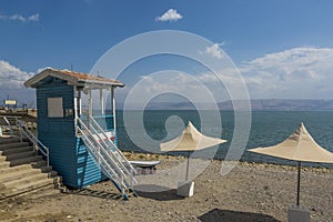 Tiberias swimming beach at the Sea of Galilee