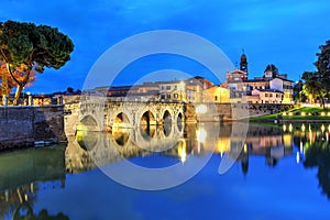 Tiberius Bridge in Rimini, Italy