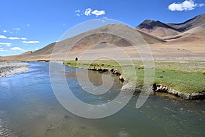 Tibet, China. Tibetan plateau, river Ind in the summer