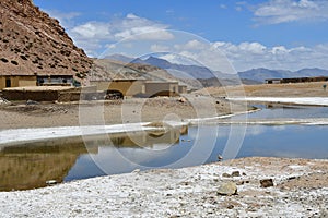 Tibet, Ganga Chu river connecting Manasarovar and Rakshastal lakes, in summer