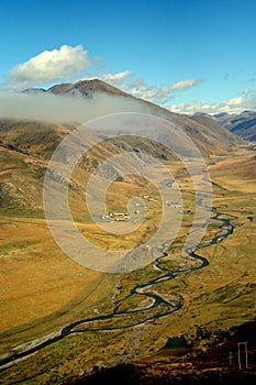 Tibet highland river landscape
