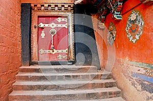 Tibet - Old monastery door